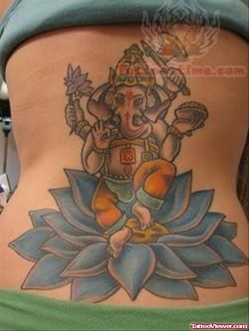 Lord Ganesha On Lotus