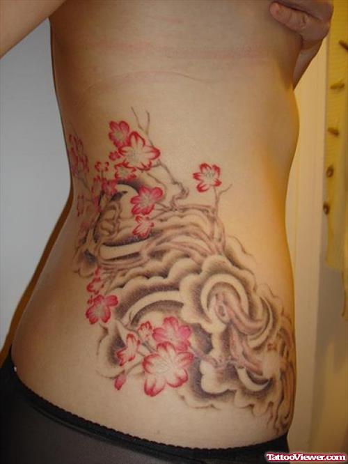 Beautiful Flowers Tattoos On Hip