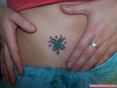 Leaf Tattoo On Lower Hip