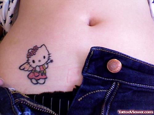 Small Cat Tattoo On Hip