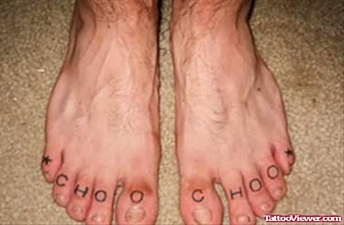 Home Made Tattoo On Feet Fingers