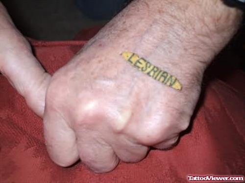 Lesbian Homemade Tattoo On Hand