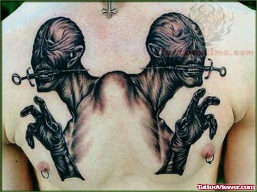 Syringe Demon Horror Tattoo