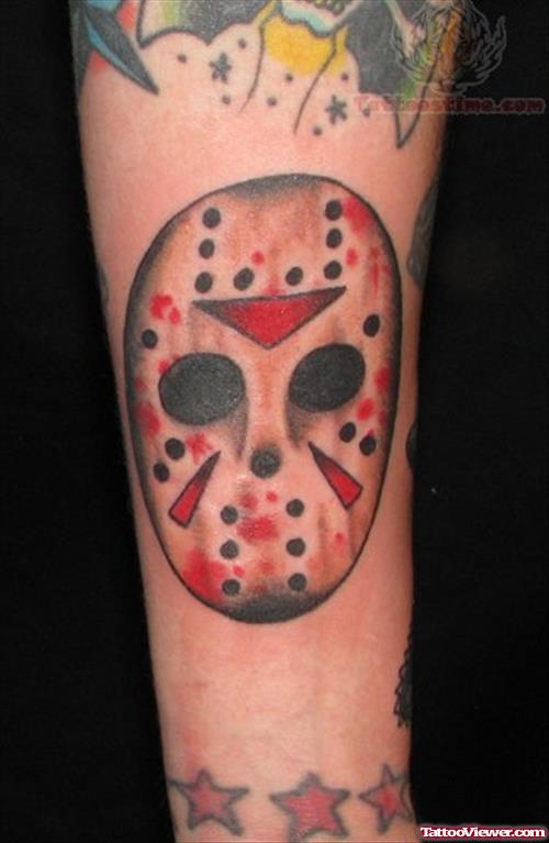 Jason Horror Tattoo On Arm