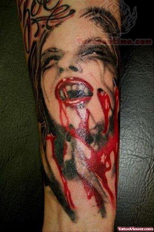 Horror Vampire 3D Tattoo