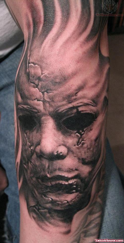 Horror Face Tattoo
