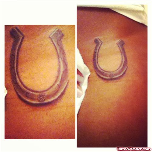 Horseshoe Tattoo On Side Rib