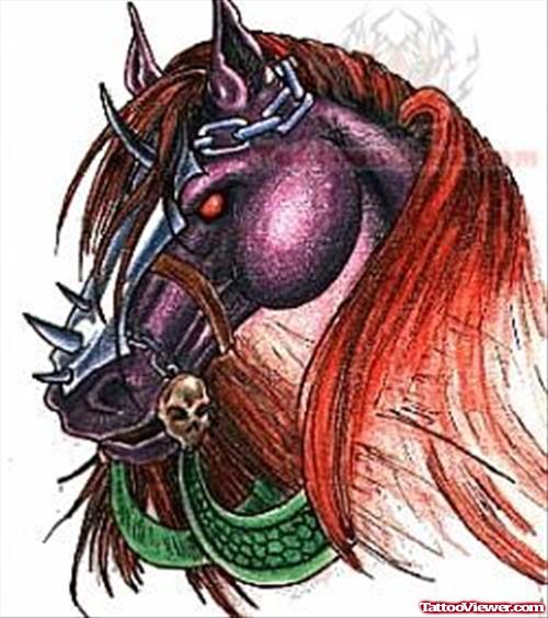 Horse Colored Tattoo Sample