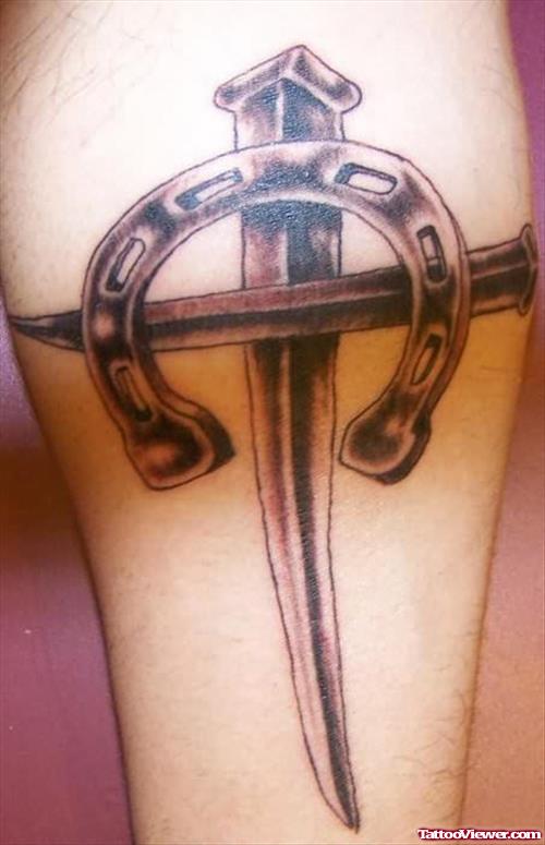 Sword Horseshoe Tattoo