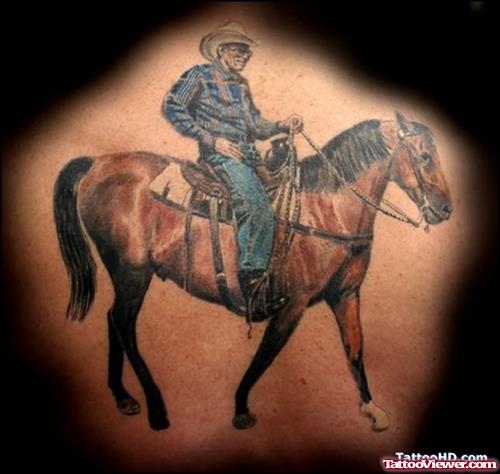Horse And Horse Rider Tattoo