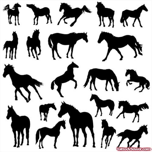 Black Horse Tattoos Designs