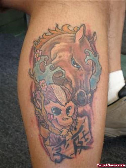 Horse And Monkey Tattoo