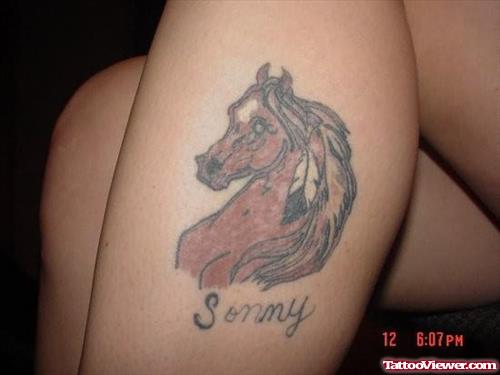 Sonny Word & Horse Head Tattoo