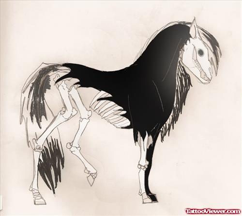 Skeleton Horse Tattoo Sample