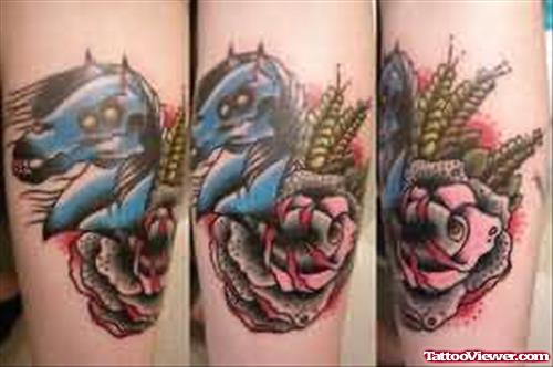 Zombie Horse and Rose Tattoo