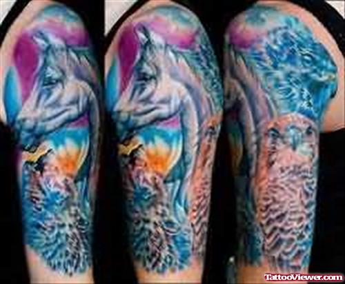 Blue Horse Tattoo For Sleeve