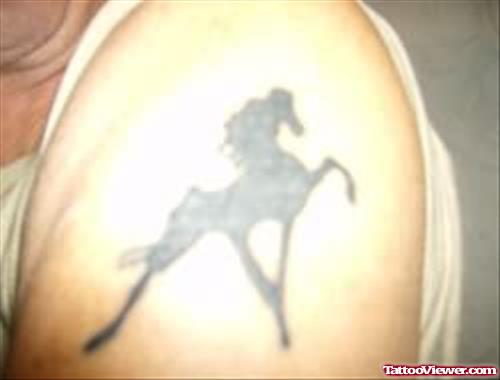 Small Horse Tattoo On Shoulder