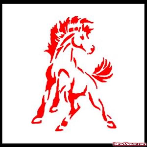 Red Horse Tattoo Sample