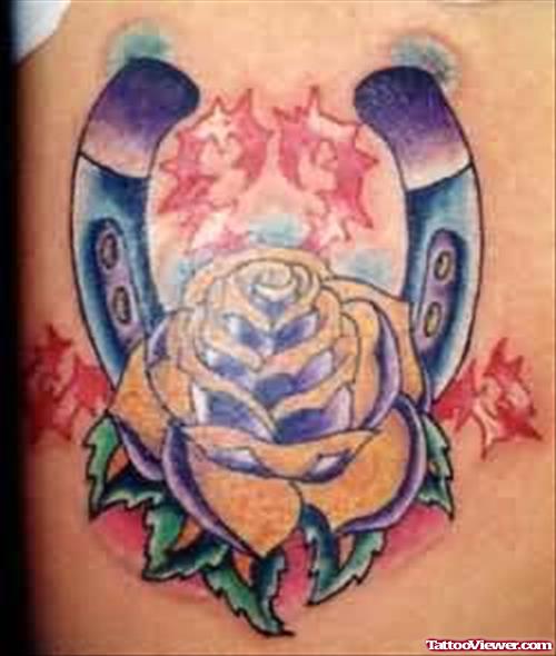 Horseshoe Rose Tattoos