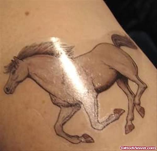 Horse Running Tattoo On Body