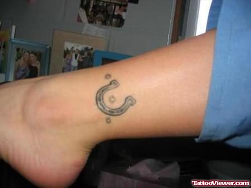 Horse Shoe Tattoo For Ankle
