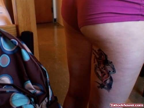Horse Tattoo On Thigh