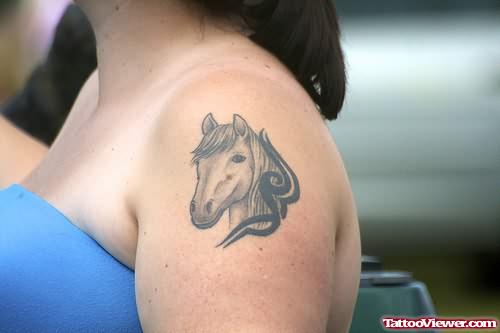 Horse Tattoo On Shoulder For Girls