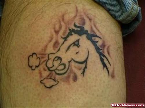 Aggressive Horse Tattoo