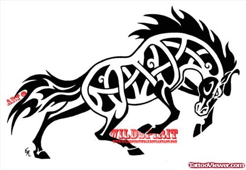 Fierce Celtic Horse Tattoo
