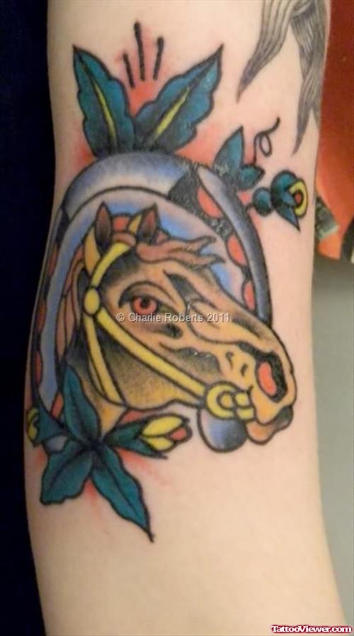 Coloured Horse Head Tattoo