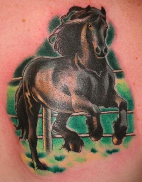 Color Running Horse Tattoo