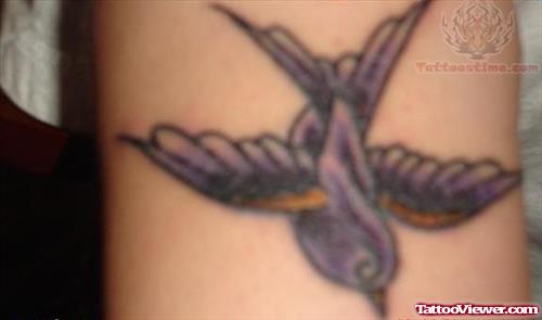 Purple Ink Hummingbird Tattoo