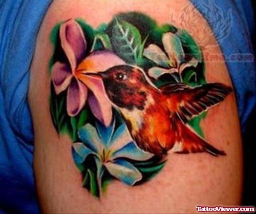 Hummingbird Dark Color Tattoo
