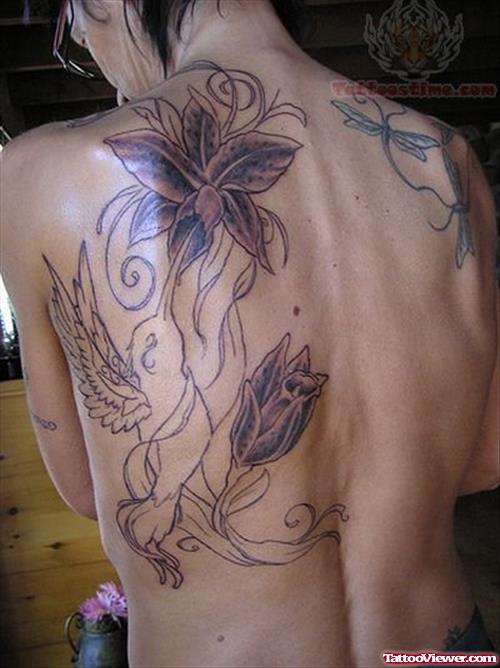 Hummingbird Back Body Tattoo