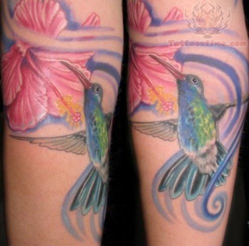 Hibiscus And Hummingbird Tattoo