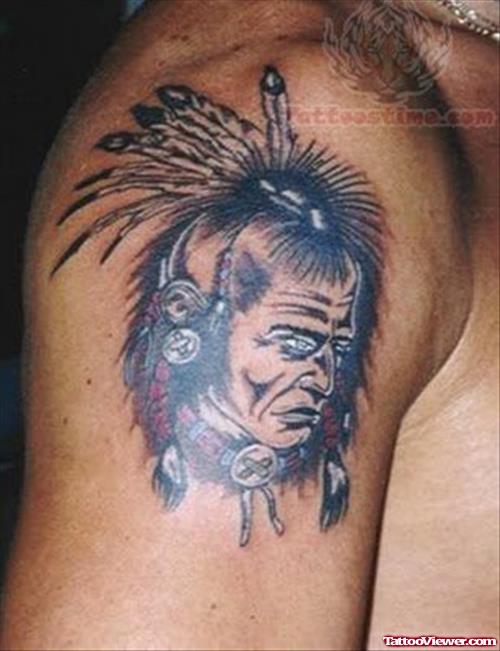 Native Indian Tattoo For Upper Shoulder