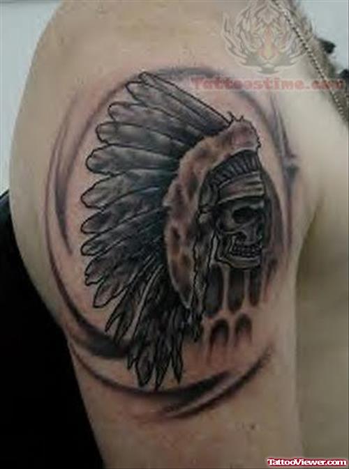 American Indian Tattoo On Shoulder