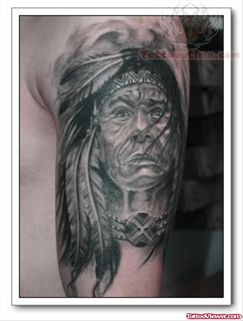 Black And White Indian Tattoo Picture