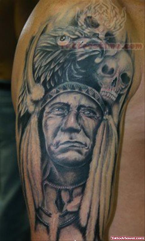 Black Ink Indian Tattoo