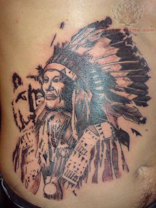 Indian Tattoo On Belly