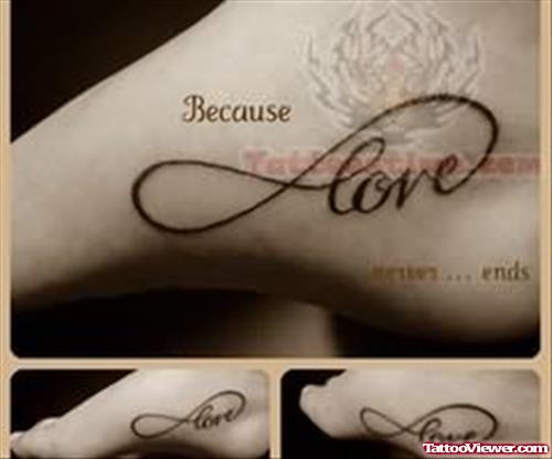 Infinity Symbol And Love Tattoo