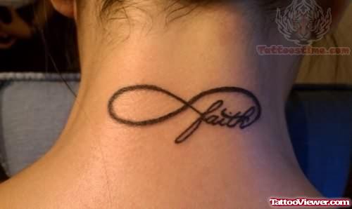 Back Neck Infinity Symbol Tattoo