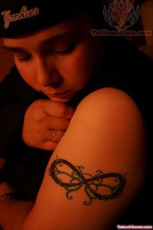 Infinity Symbol Tattoo On Shoulder