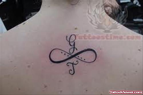 Infinity Symbol Tattoo For Upper Back