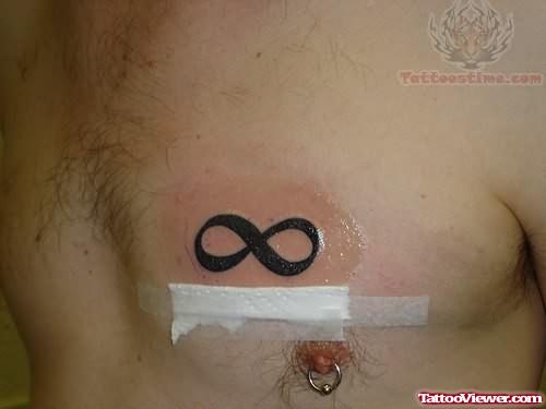 Infinity Symbol Tattoo On Chest For Men