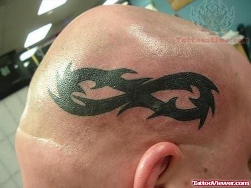 Lovely Infinity Tattoo On Head