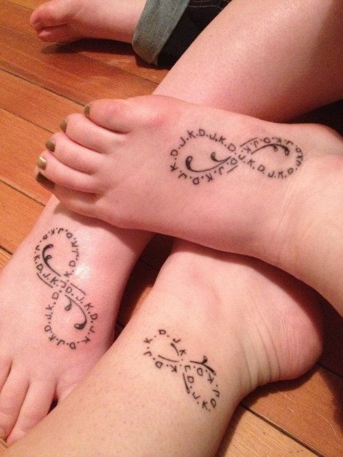 Awesome Infinity Tattoos on Feet and Ankle