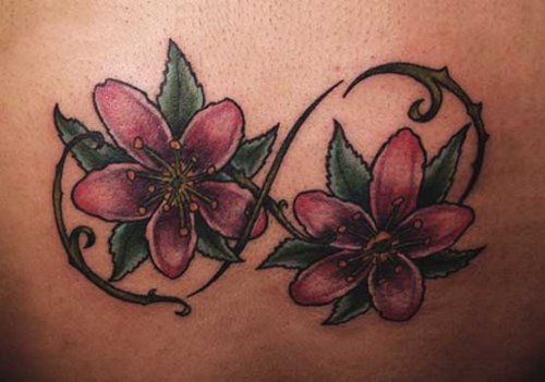 Color Flowers Infinity Tattoo