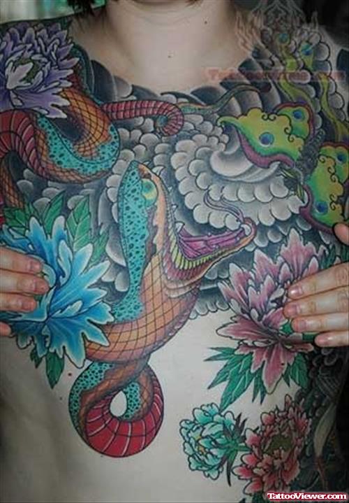 Snake Tattoo On Front