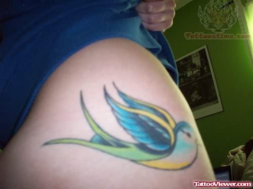 Sparrow Tattoo On Hip